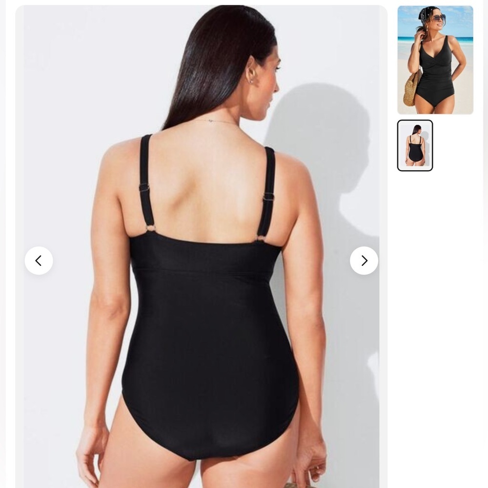 One Piece Bathing Suit for Women Swimsuits Tummy Control Retro XL - Picture 2 of 2